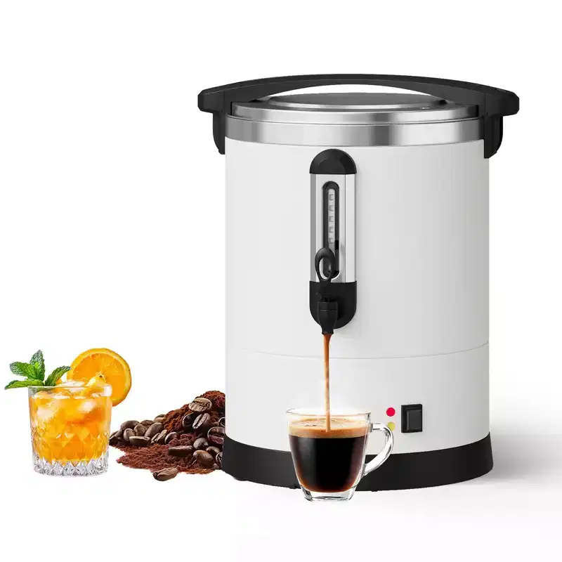 Fast Brew Commercial Coffee Urn, Double Wall Stainless Steel Hot Beverage Dispenser, Industrial Coffee Maker for Offices, Buffets, Events