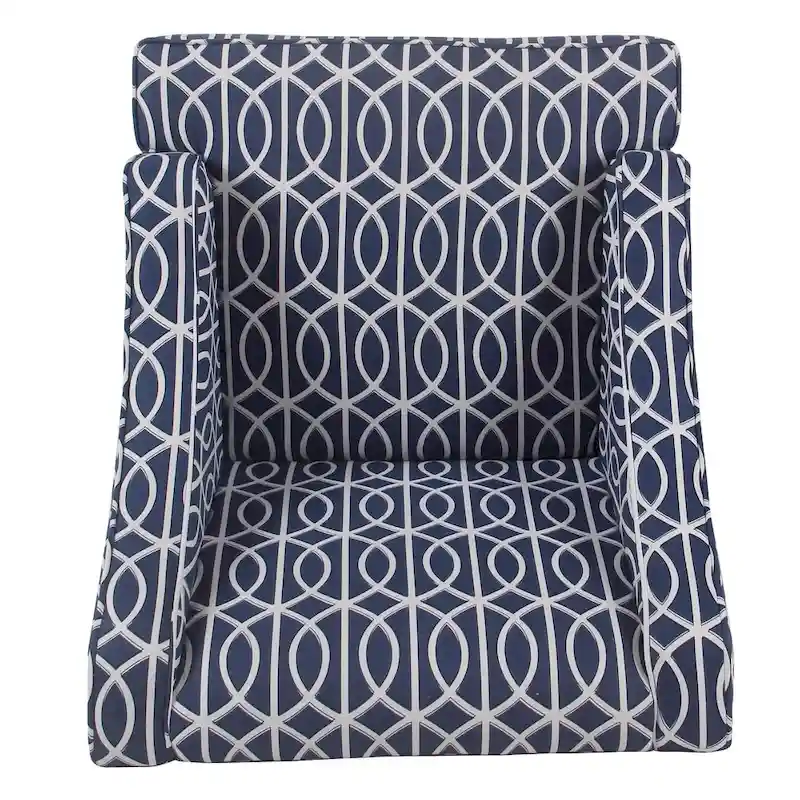 Blue Trellis Swoop Accent Chair