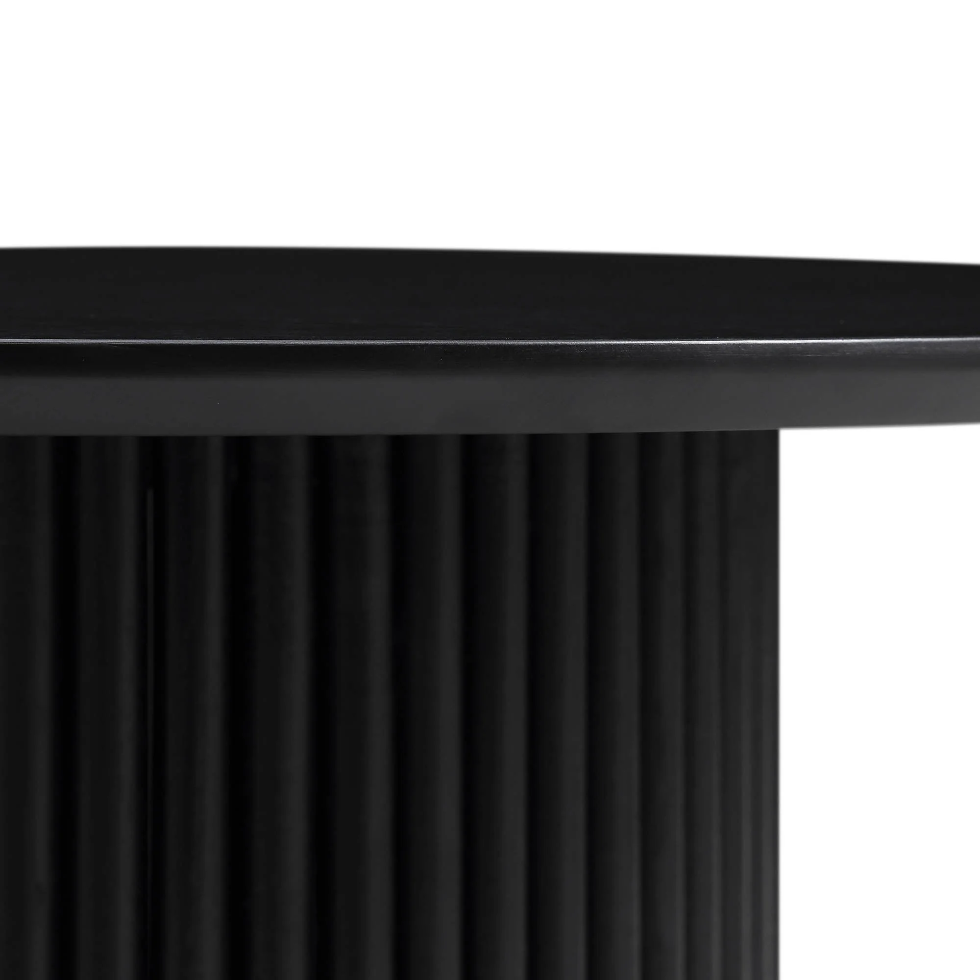 Round Oak Pedestal Coffee Table, Black