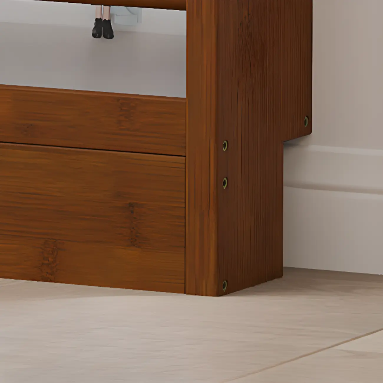 Rustic Brown Oak Bookcase Open Rectangular BookShelves