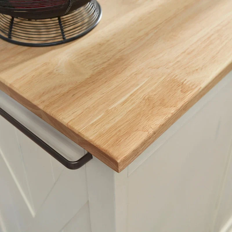 Seaside Lodge Off-White Wood Kitchen Cart - 45 x 36 x 16