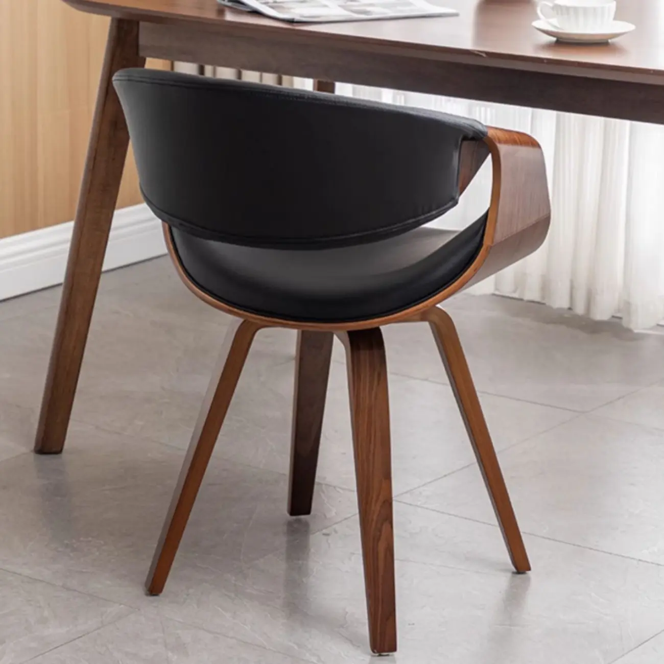 Modern Upholstered Wooden Ergonomic Office Chair