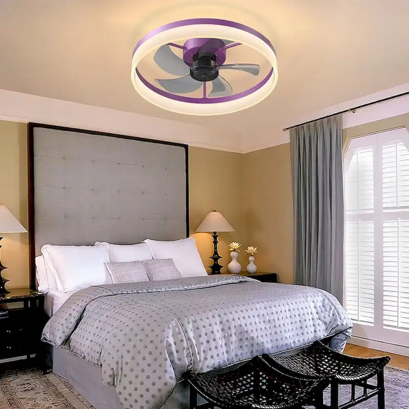 Modern Dimmable LED Recessed Mount Ceiling Fan Light with Remote Control