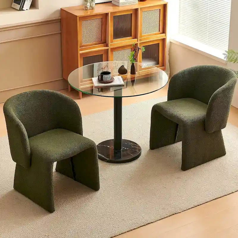 Barrel Dining Sofa Chairs Upholstered-Fully Wrapped