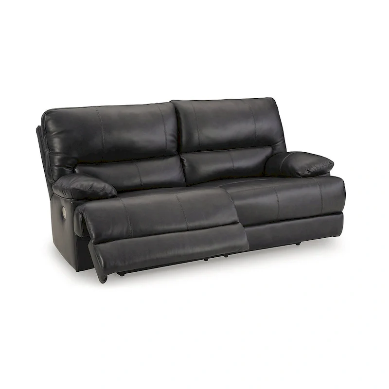Signature Design by Ashley Mountainous Black Power Reclining Sofa - 85W x 42D x 42H