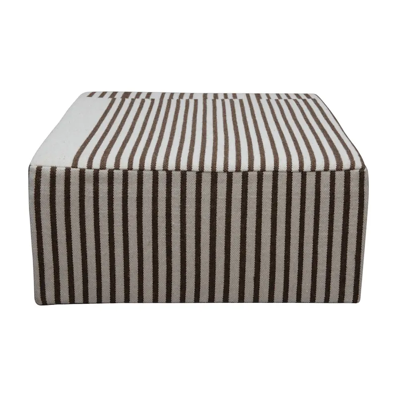 Wool Kilim Upholstered Coffee Table Ottoman