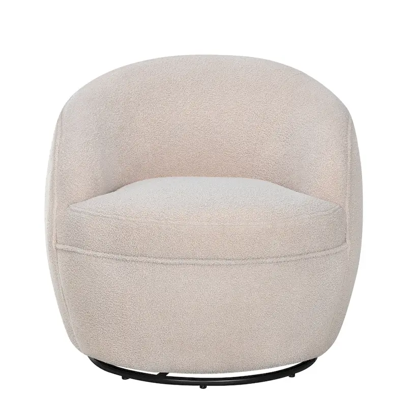 Galleria 360 Swivel Teddy Sherpa Fabric Barrel Chair