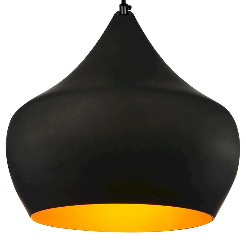 Dynamic 15 Inch 1 Light Down Pendant With Black Finish