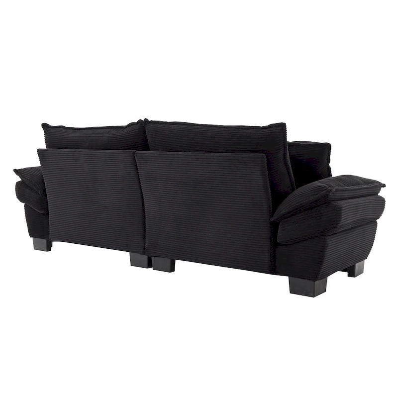 65.5 Upholstered 3-Seater Sofa Couch with Two Pillows and Sturdy Construction