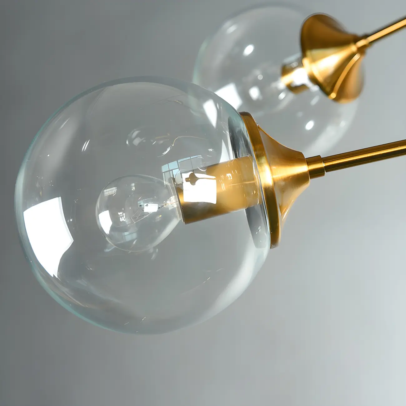 8-Light Mid-Century Modern Glass Globe Chandelier