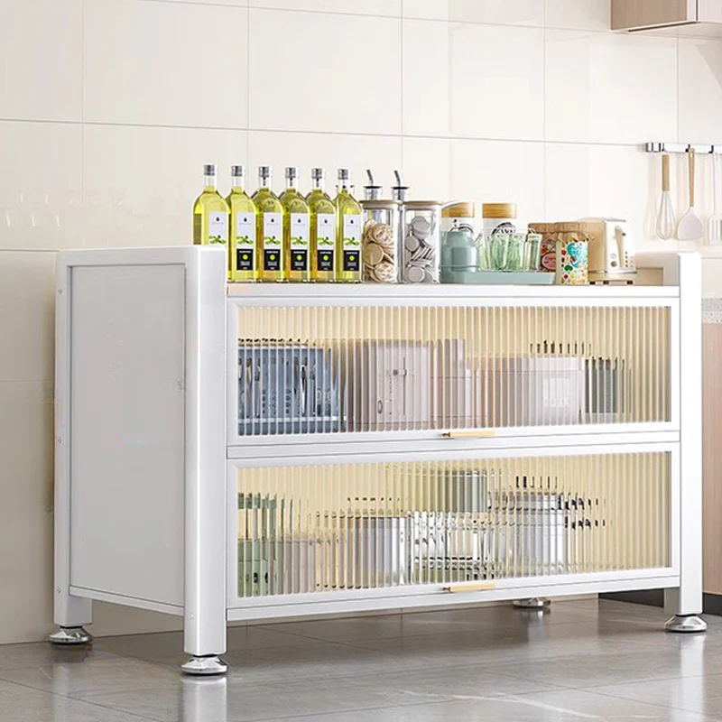 Simple Modern Metal Multi-Cabinet Lift-Up Door Sideboard