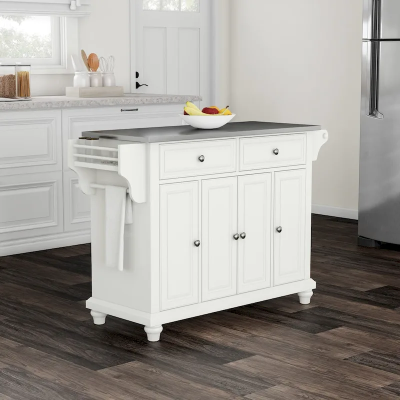 Cambridge Stainless Steel Top Full Size Kitchen Island/Cart - 18d x 51.5w x 36h