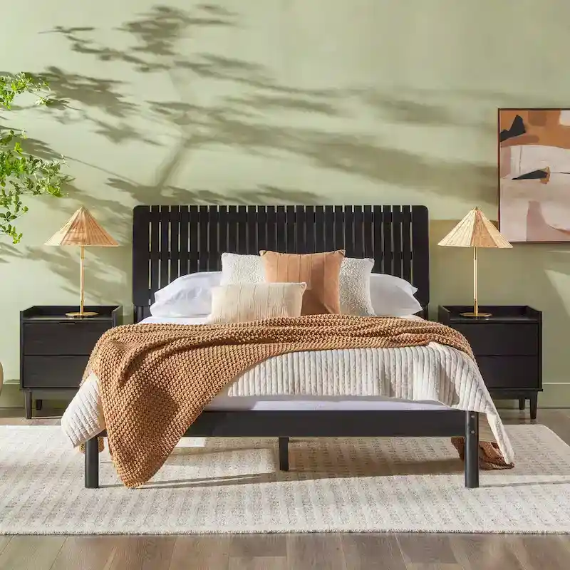 Middlebrook Designs Slatted Headboard Modern Queen Bed
