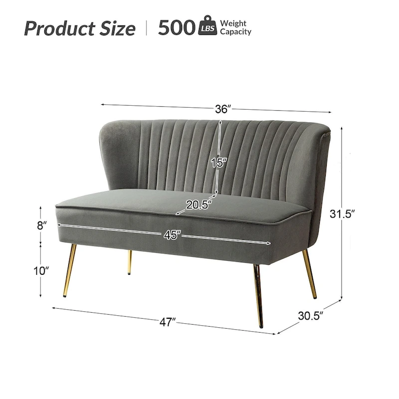 Delicia 3 Piece High-Quality Velvet Fabric Living Room Set with Sturdy Legs by HULALA HOME