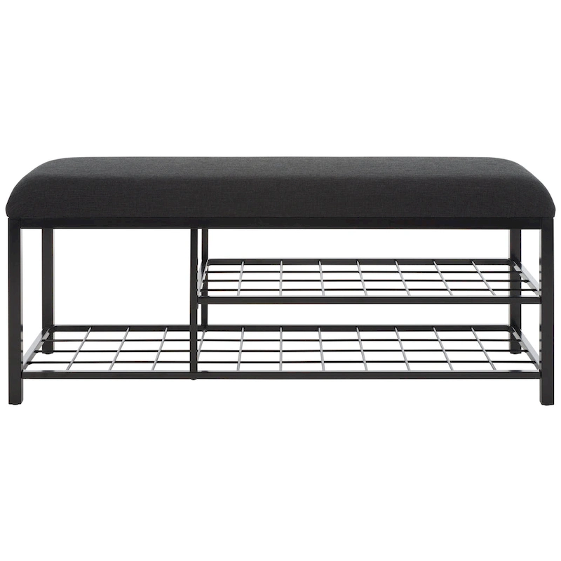 SAFAVIEH Yael Open Shelf Bench with Cushion - 42  W x 15  D x 18  H - 42Wx15Dx18H