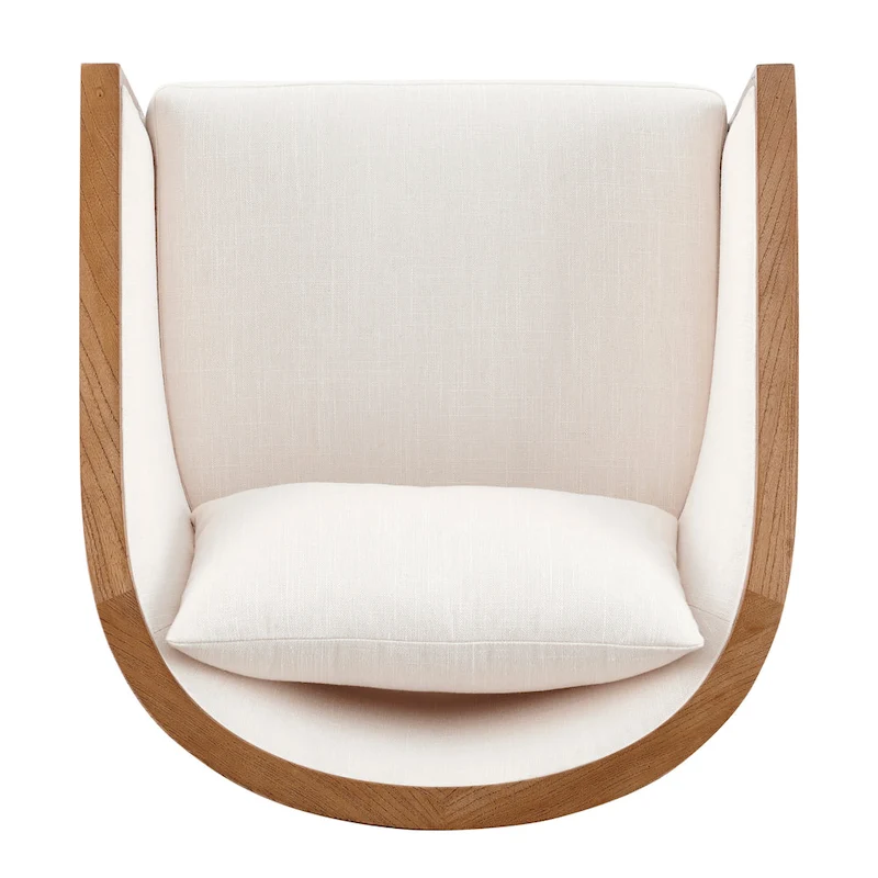 Tillman Linen Accent Arm Chair with Rattan