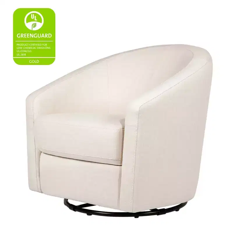 Swivel Glider Chair with 360° Rotation, Upholstered Seat, 30.5