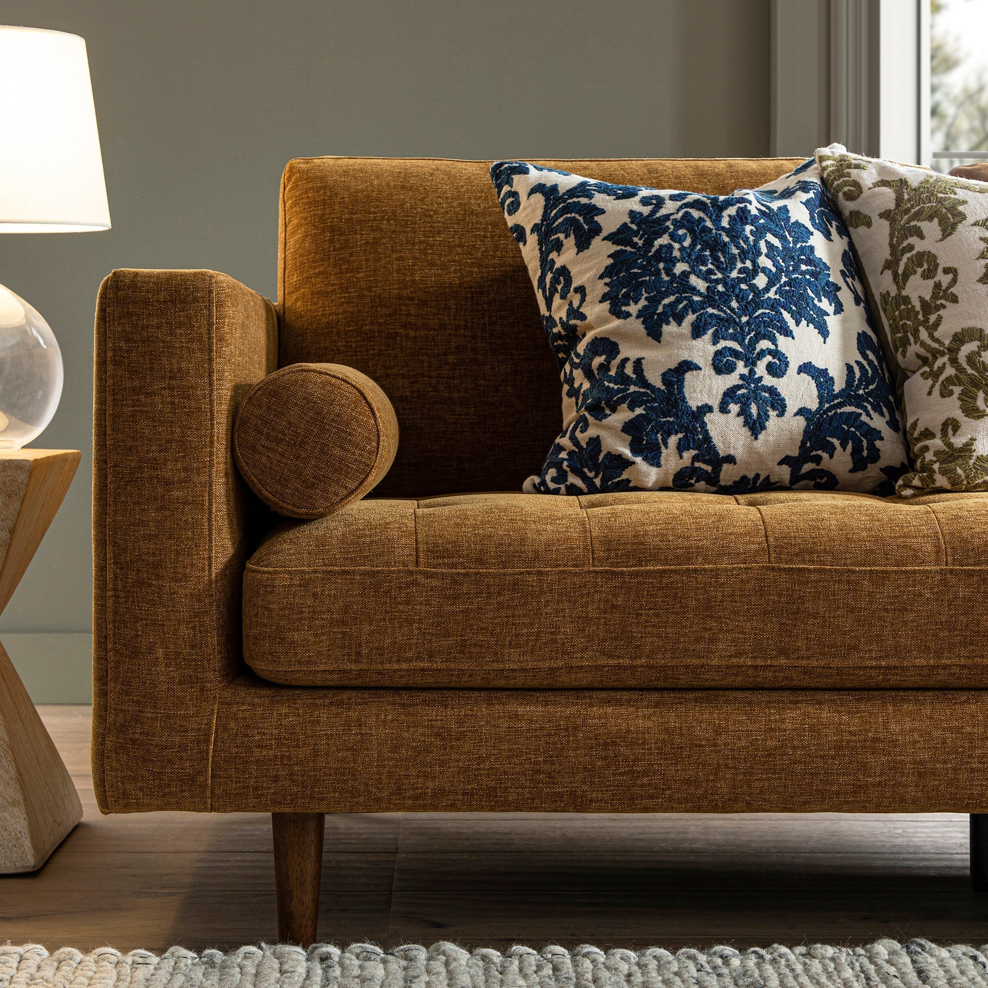 Spiced Honey Chenille Grand 4-Seater Chaise End Sofa, Right Hand Facing