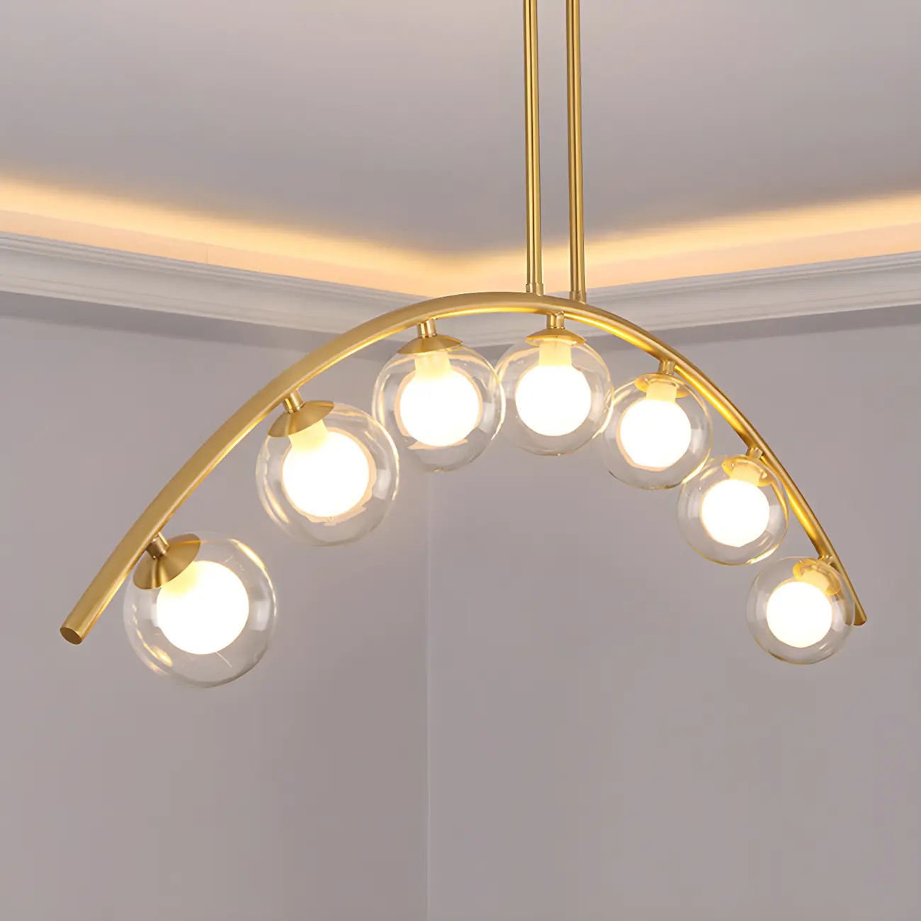 Trendy Modern Gold Arc Multi-Light Island Pendant