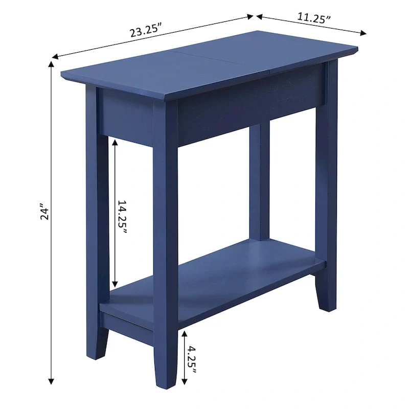 Flip Top End Table with Shelf