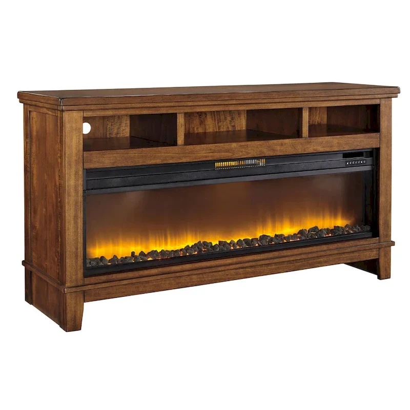 Entertainment Accessories 57-inch Wide Black Fireplace Insert