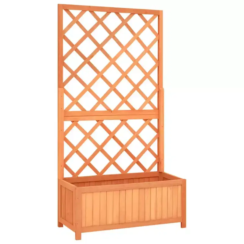 Planter Brown Solid firwood Large Durable Planter Rectangular