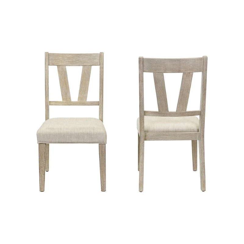 Brown Wire-Brushed Wood Farmhouse Dining Set for 2, Modern Style