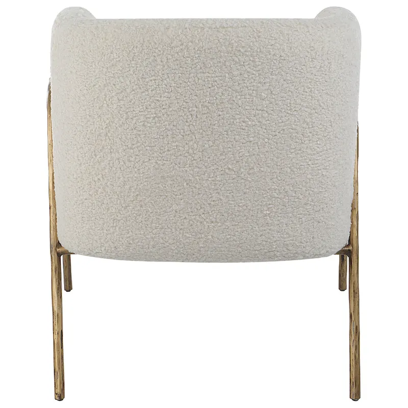 Uttermost Jacobsen Off White Shearling Accent Chair - 27W x 28.5H x 27D