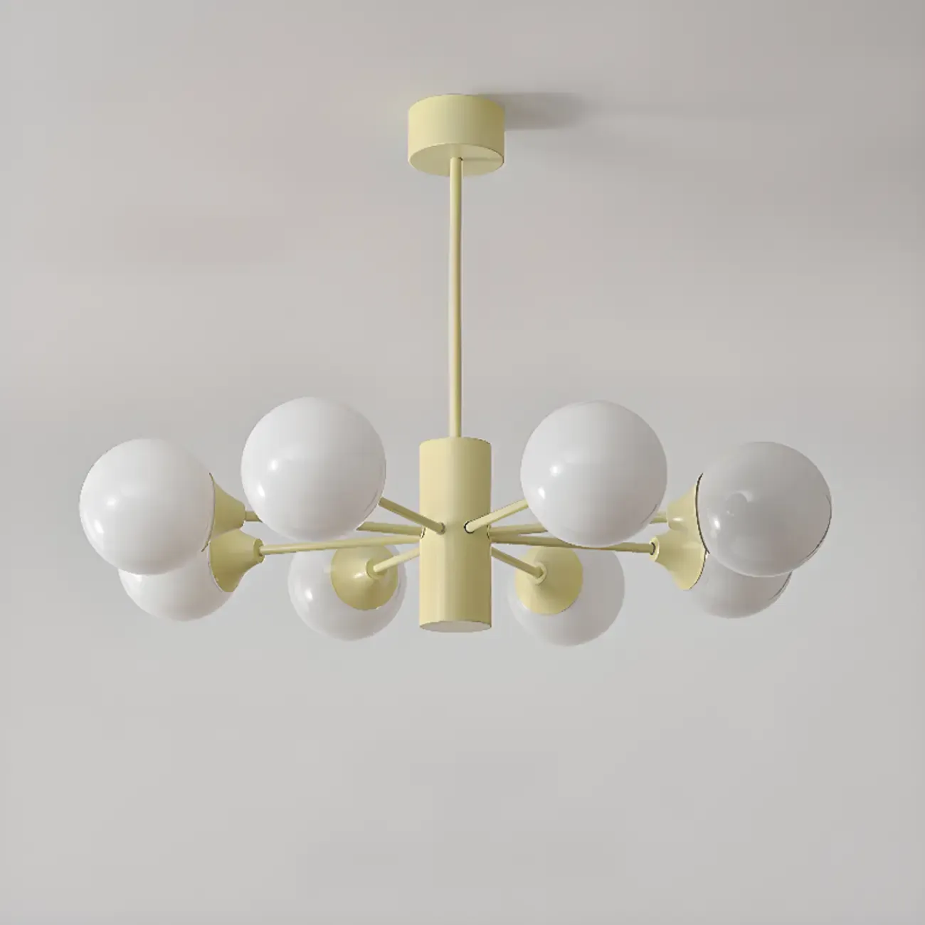 8-Light Modern Glass Globe Chandelier with Adjustable Design