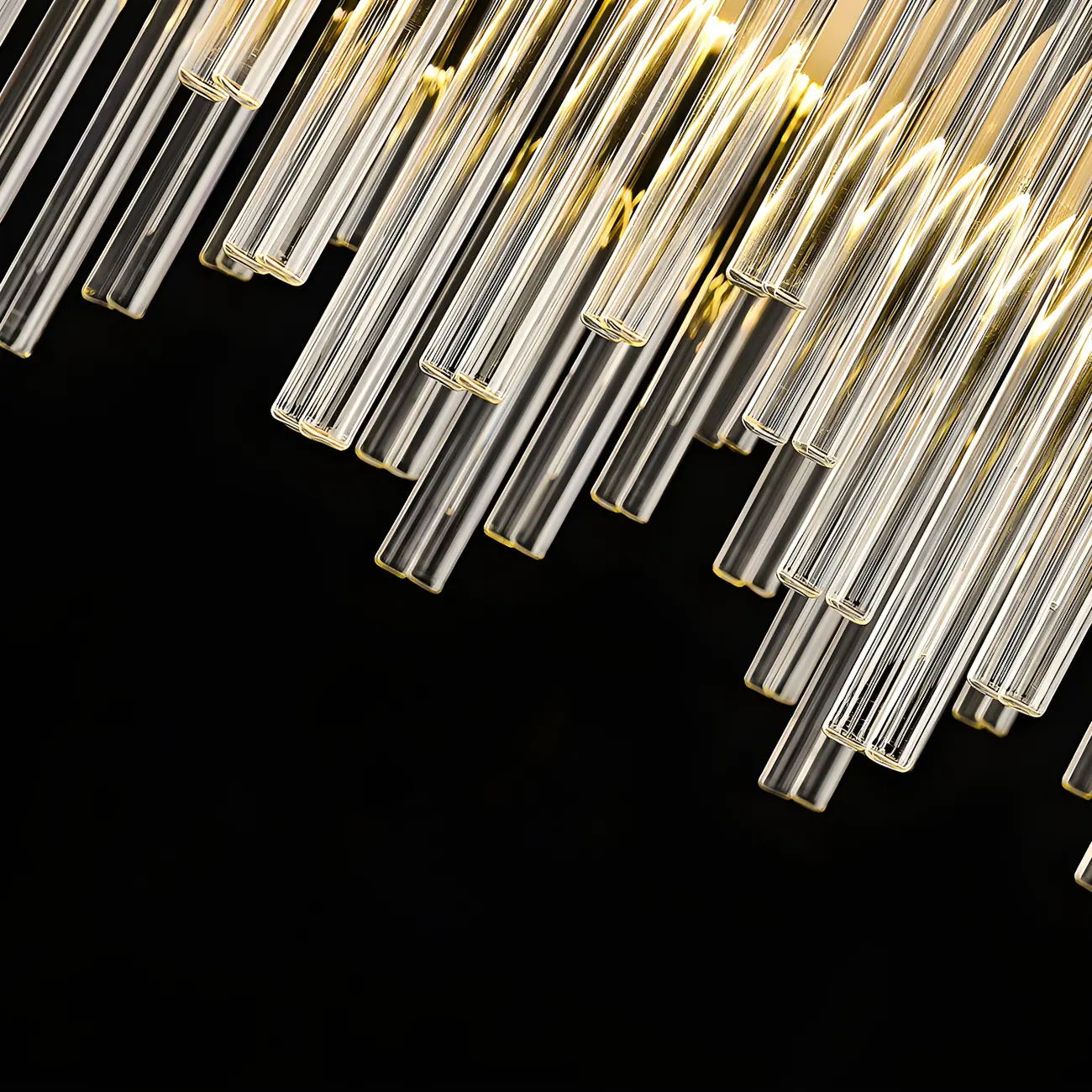 Modern Dimmable Crystal Chandelier Round Gold LED Light