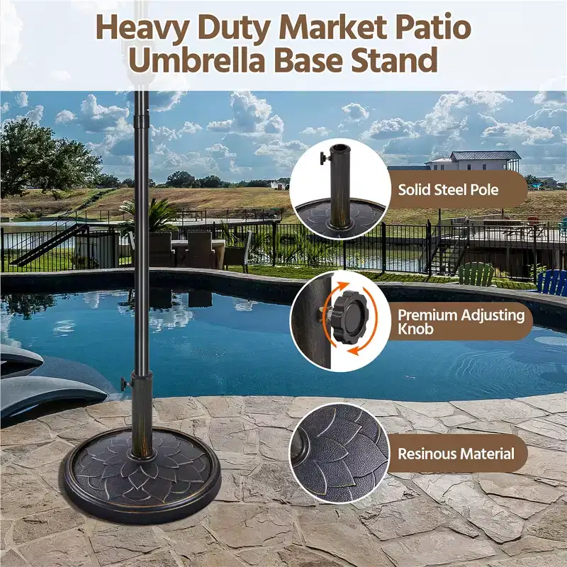 Yaheetech Heavy Duty Umbrella Base Stand with Flower Petal Pattern