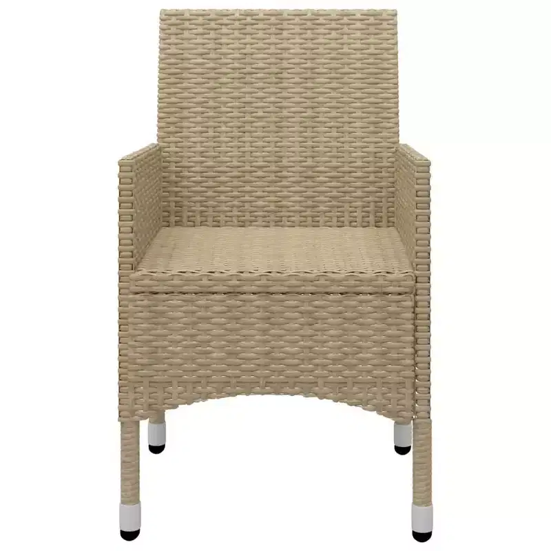 vidaXL Bistro Set Patio Table and Chair Set Poly Rattan and Tempered Glass