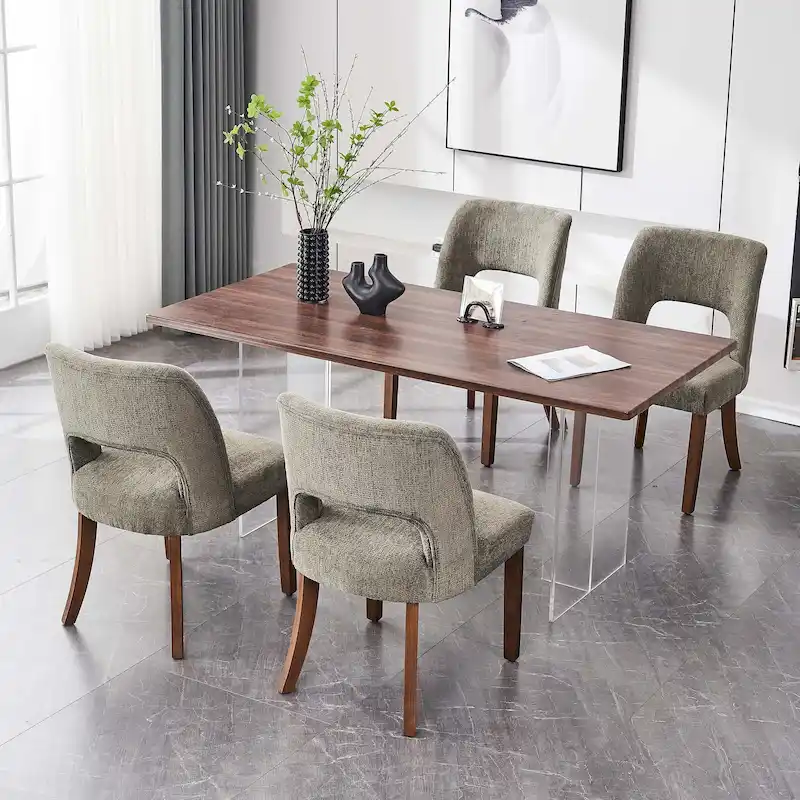 Upholstered Back Side Dining Chair Set of 2