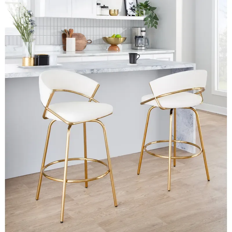 Silver Orchid Tatyana 26  Upholstered Counter Stool with Metal Legs (Set of 2)