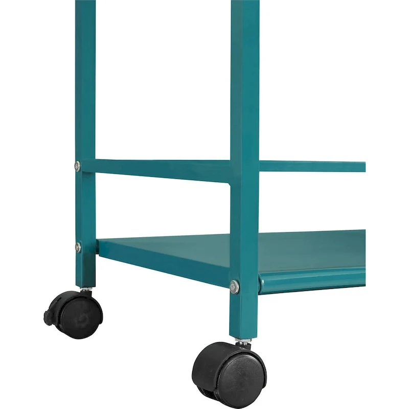 Avenue Greene Emerald 3 Shelf Metal Rolling Utility Cart