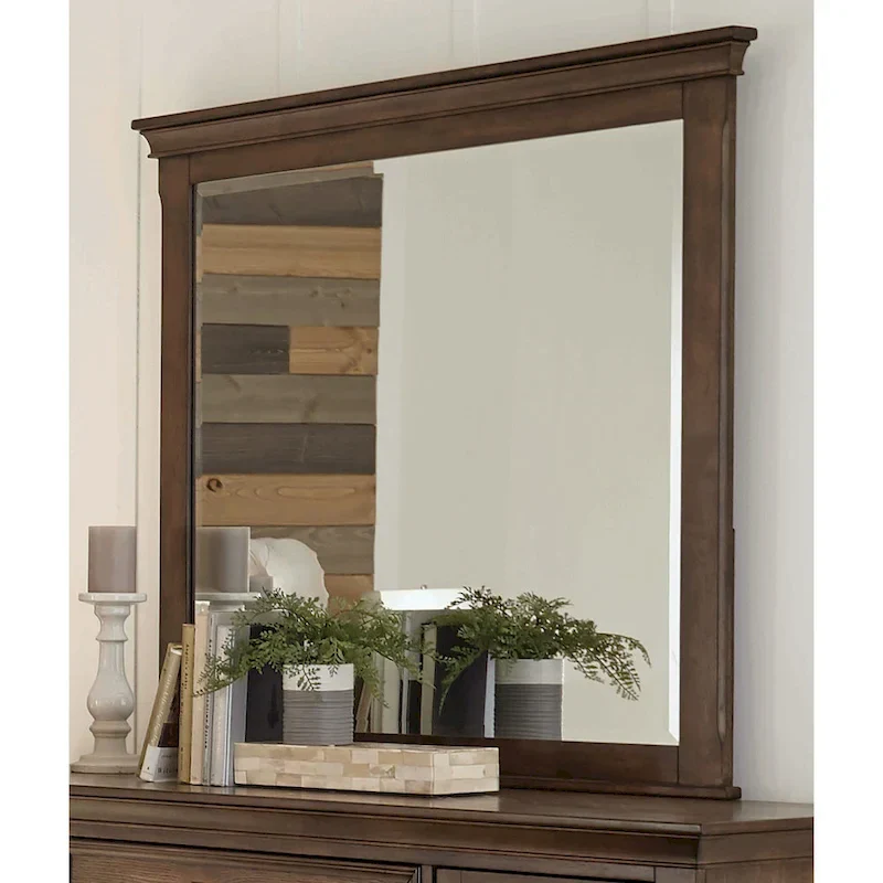 Clemence Beige and Burnished Oak 4-piece Panel Bedroom Set