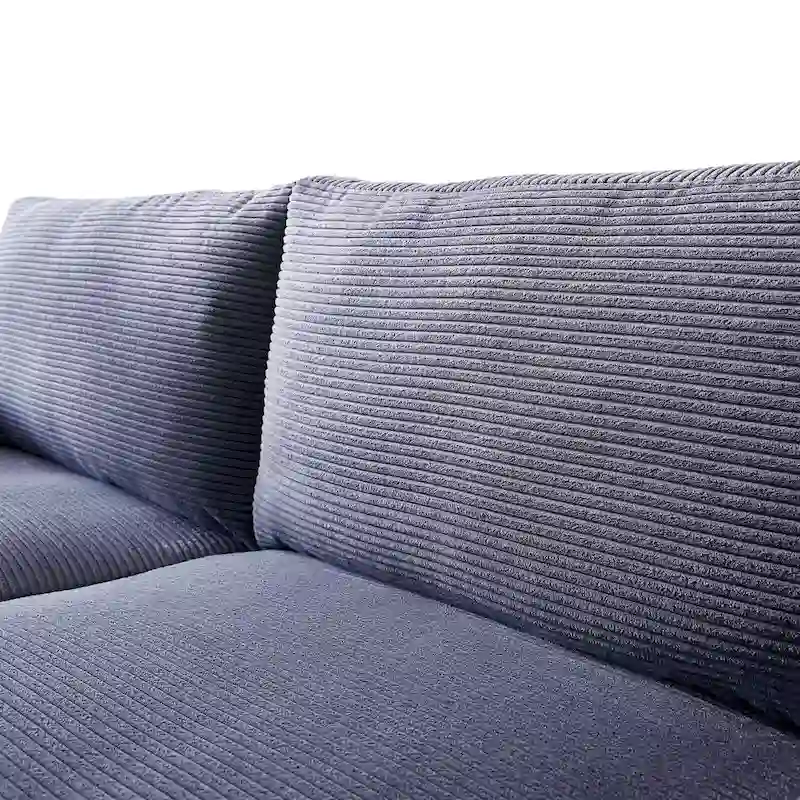 HOOOWOOO Mid-Century Modern Upholstered Sofa Couch with Rolled Pillows
