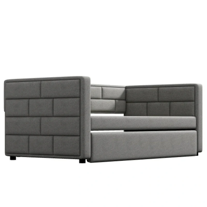 Twin Size Daybed with Trundle in Gray