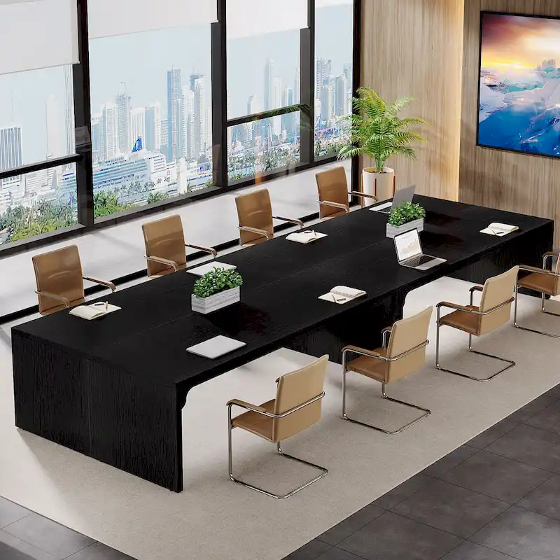 Brown Wood 13FT Rectangular Conference Table