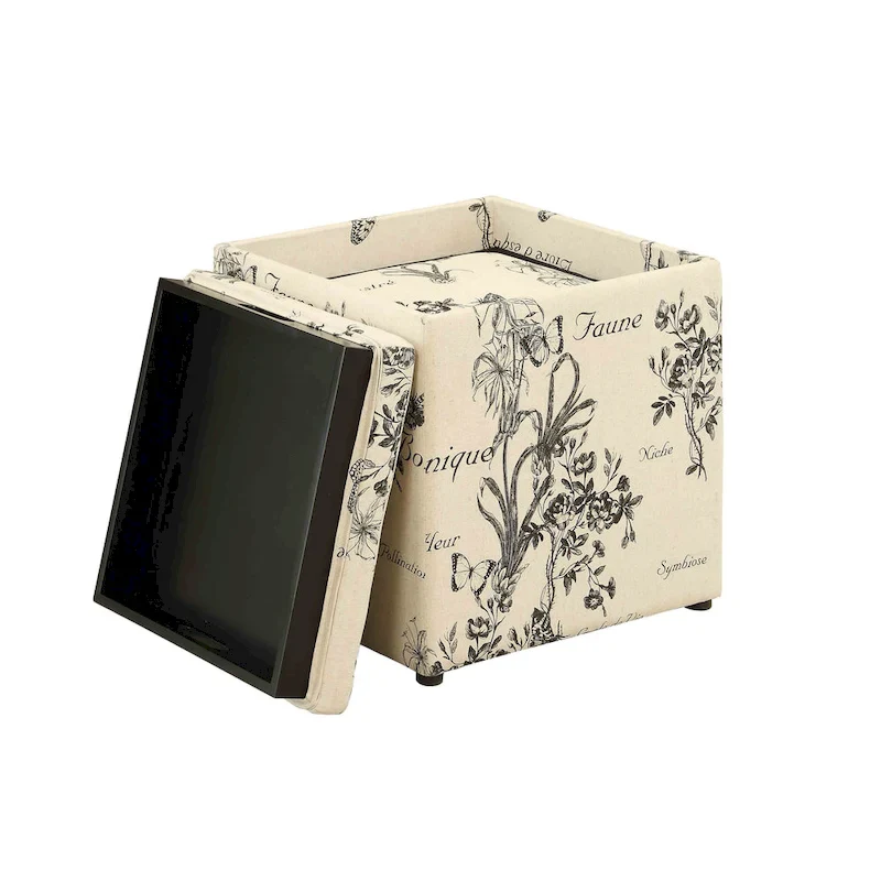 Single Ottoman with Stool and Reversible Tray