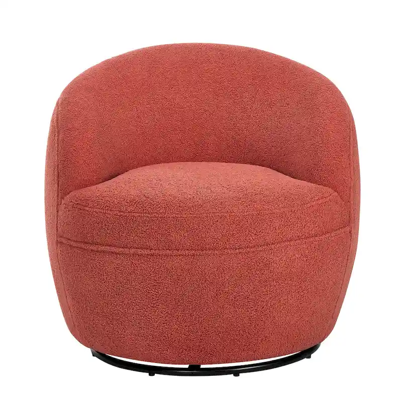 Galleria 360 Swivel Teddy Sherpa Fabric Barrel Chair
