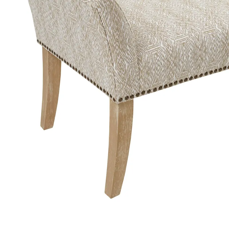 49.5 Upholstered Bench with Back & Wood Legs