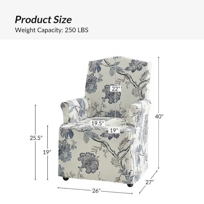 Alethea Upholstered Slipcover Arm Dining Chair with Soild Wood Legs by HULALA HOME