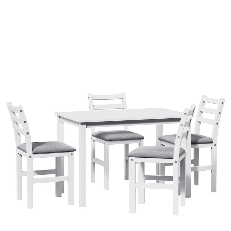 5 PCS Pub Sets Stylish Dining Table Set with 4 Upholstered Chairs