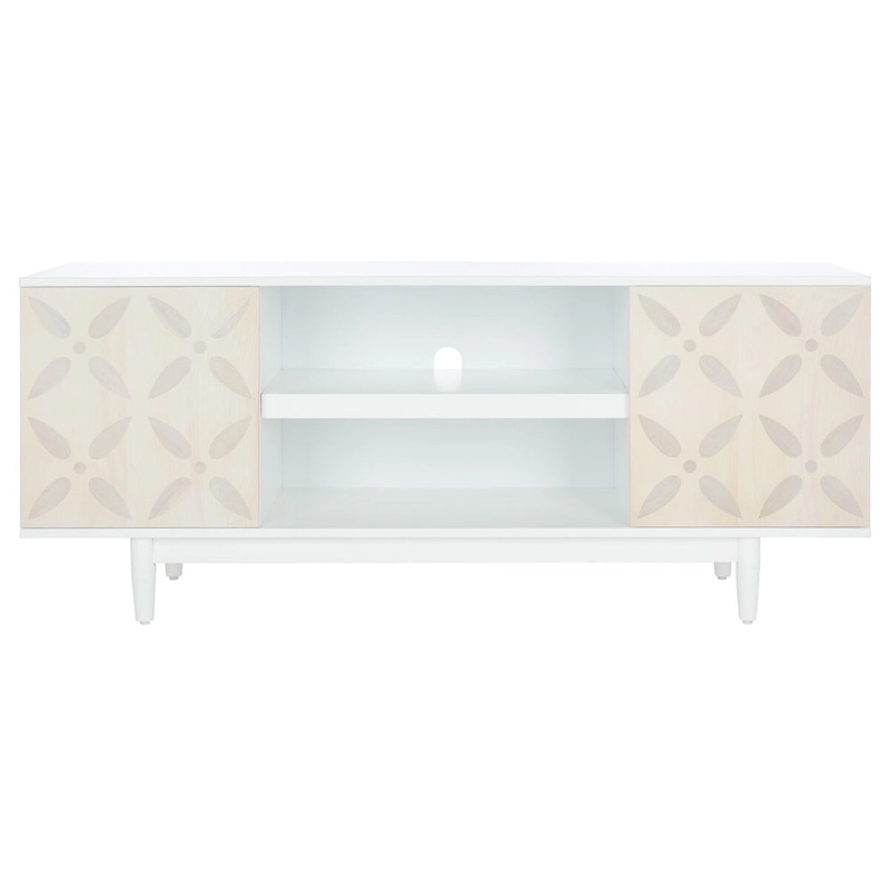 SAFAVIEH Krysta 3 Shelf Patterned Media Stand - 54 W x 15 D x 22 H - 54Wx15Dx22H