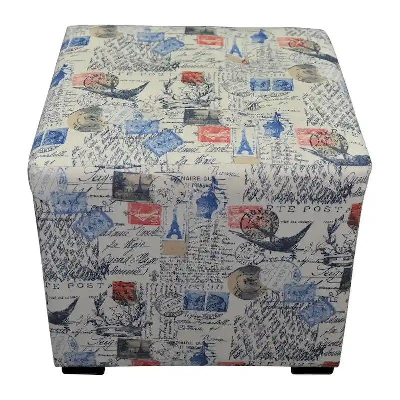 Merton Prime Printed Tufted Square Ottoman