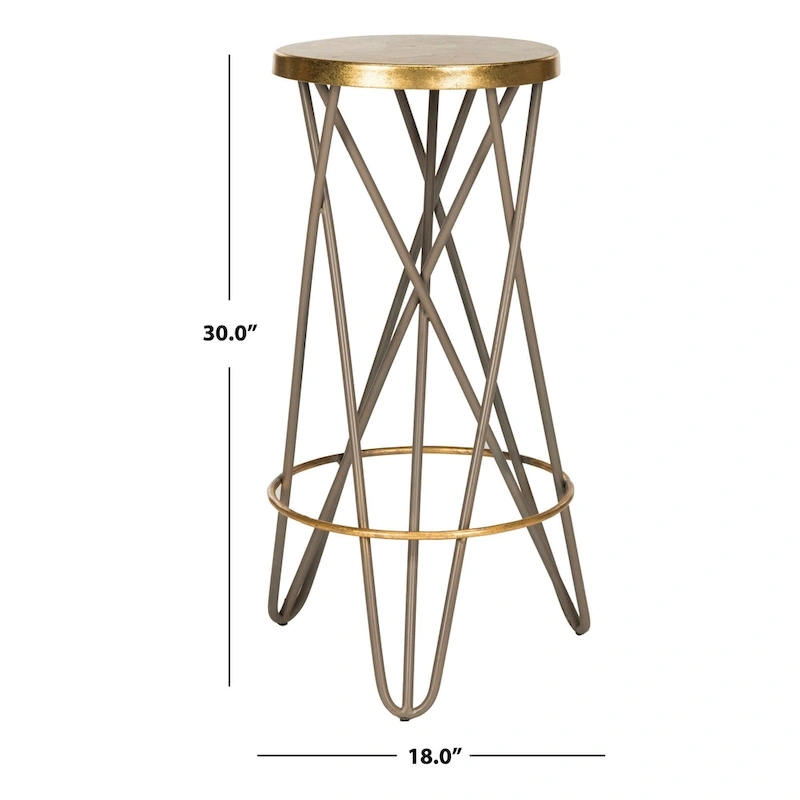 SAFAVIEH Elissa 30 Inch Gold Leaf Bar Stool - 18  x 18  x 30  - 18Wx18Dx30H