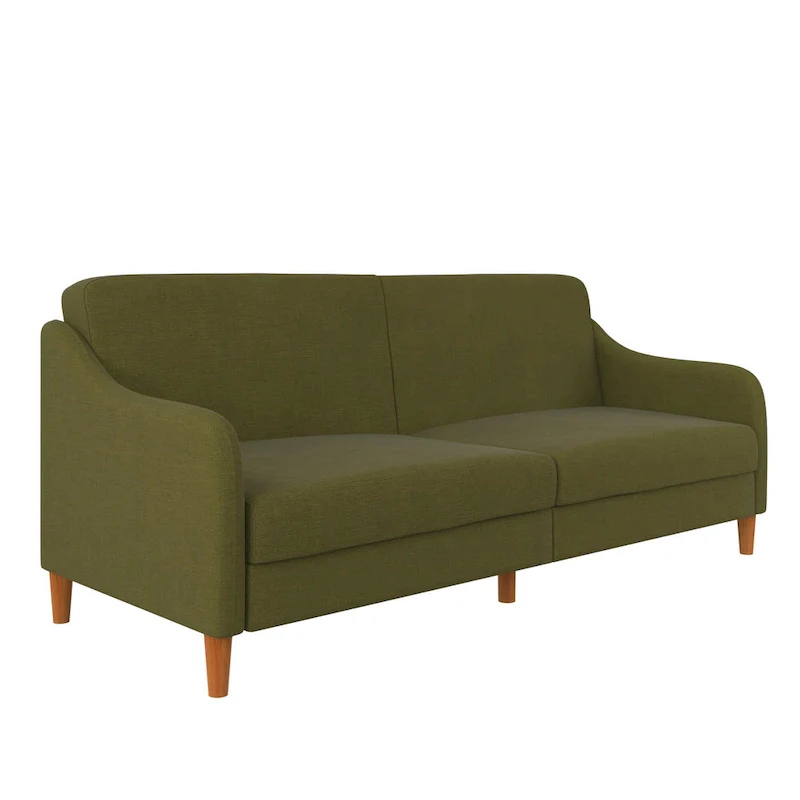 Convertible Coil Futon with Linen Upholstery