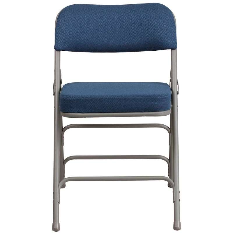 4 Pack Curved Triple Braced & Hinged Fabric Upholstered Metal Folding Chair