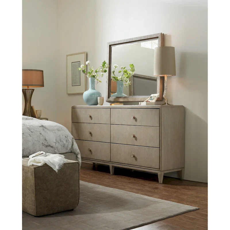 Hooker Furniture Elixir 70 Wide Rubberwood and Walnut Dresser with 6
